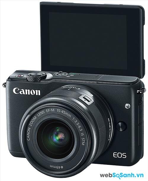 Màn hình của EOS M10 có thể lật 180 độ để tiện cho selfie