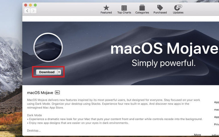 Hướng dẫn nâng cấp hệ điều hành MacOS 10.14 Mojave mới nhất trên Macbook