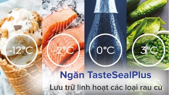 tủ lạnh Electrolux còn trang bị ngăn chứa linh hoạt TasteSealPlus