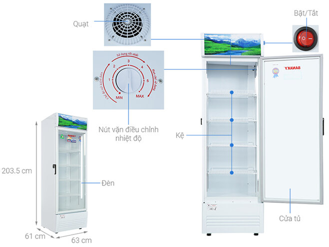 Thiết kế tủ mát Sanaky VH-4089K 400l