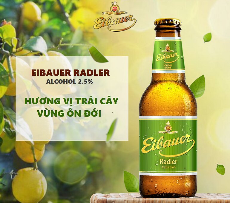 Bia trái cây Eibauer Radler Naturtub 2.5%
