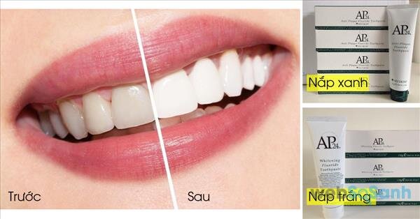 Kem đánh răng AP24 có 2 loại là AP24 nắp trắng và AP24 nắp xanh