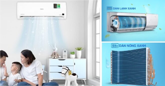 Điều hòa Aqua 1 chiều 12000BTU Inverter AQA-KCRV13TR gas R-32