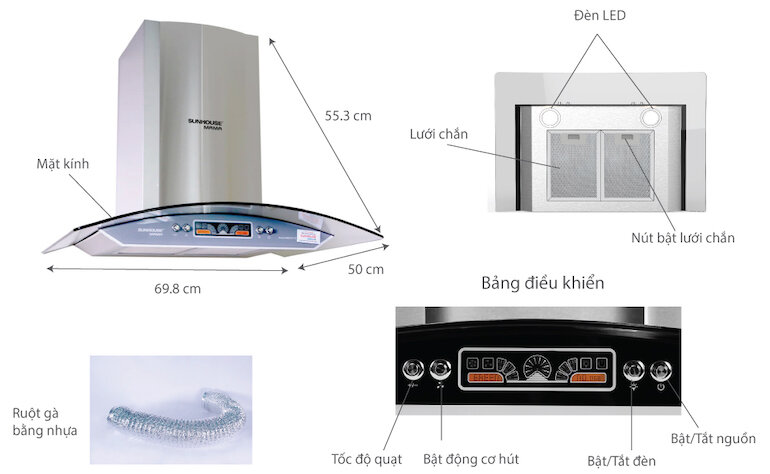 Máy hút mùi Sunhouse Mama MM6707-70