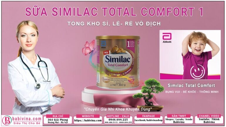 Sữa Similac Total Comfort 1 360g cho trẻ 0-12 tháng, hệ tiêu hóa yếu, dị ứng đạm sữa, Lactose - Giá khuyến mãi: 259.000 vnd/hộp