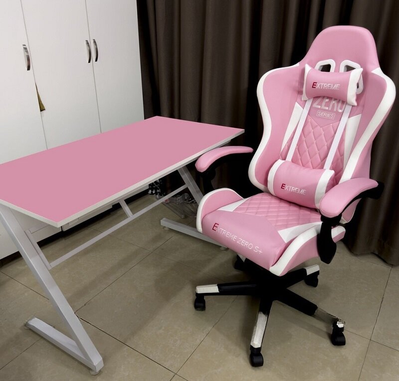 bộ bàn ghế gaming màu hồng