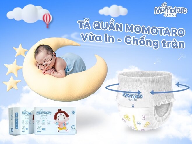 Tã bỉm Momotaro vừa in, thấm hút tốt