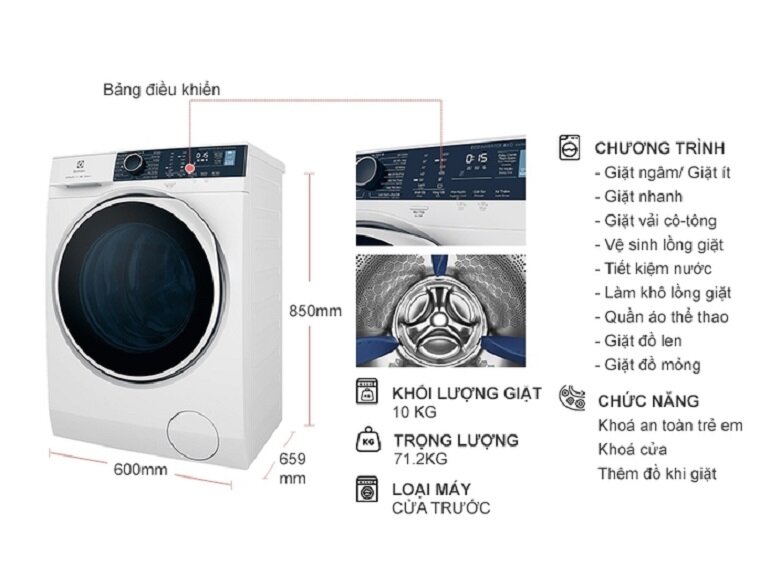 máy giặt electrolux 10kg