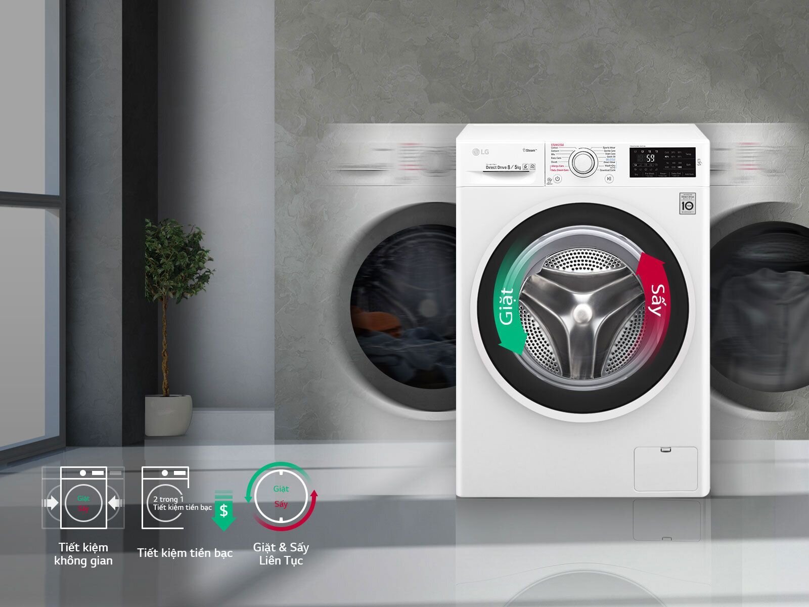 Máy giặt sấy Electrolux có thể điều chỉnh chế độ giặt linh hoạt