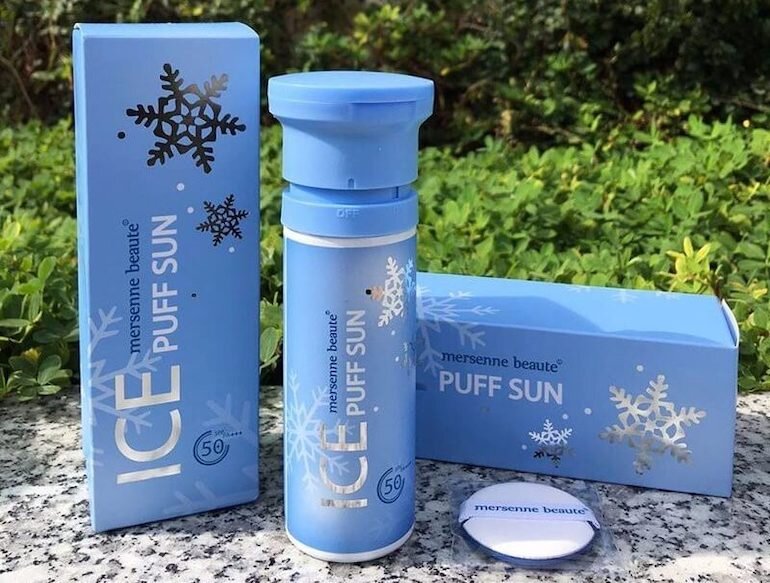 Kem chống nắng Ice Sun Xanh – Ice Puff Mersenne Beaute SPF 50+ PA++++