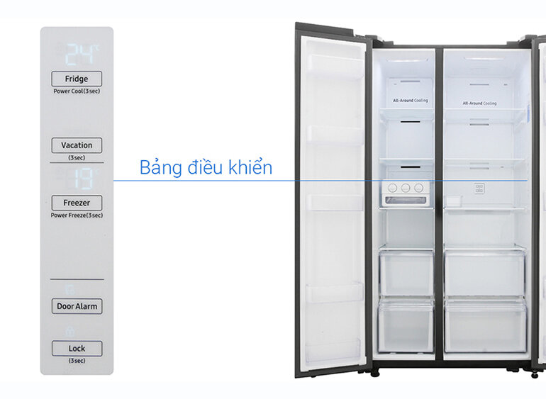 Bảng cảm ứng hướng dẫn sử dụng tủ lạnh Samsung theo chế độ