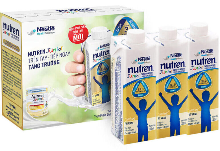Trong sữa Nutren Junior có hàm lượng DHA cao gấp 5 lần so với khuyến nghị của WHO