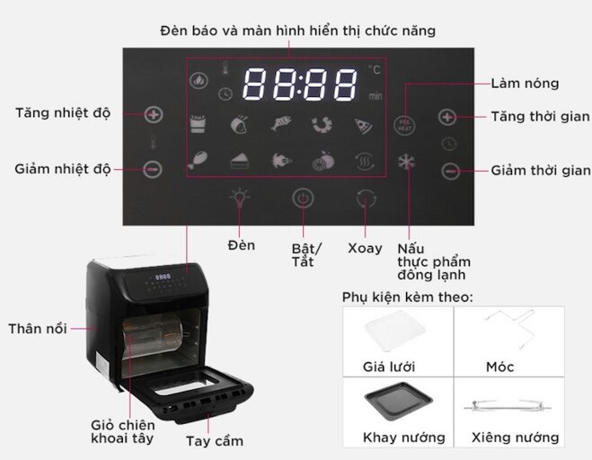 Nồi chiên không dầu Mishio MK281