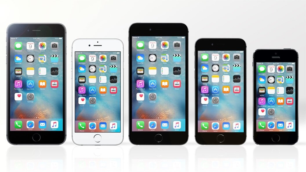 iPhone 6s Plus, iPhone 6s, iPhone 6 Plus, iPhone 6 và iPhone 5s.