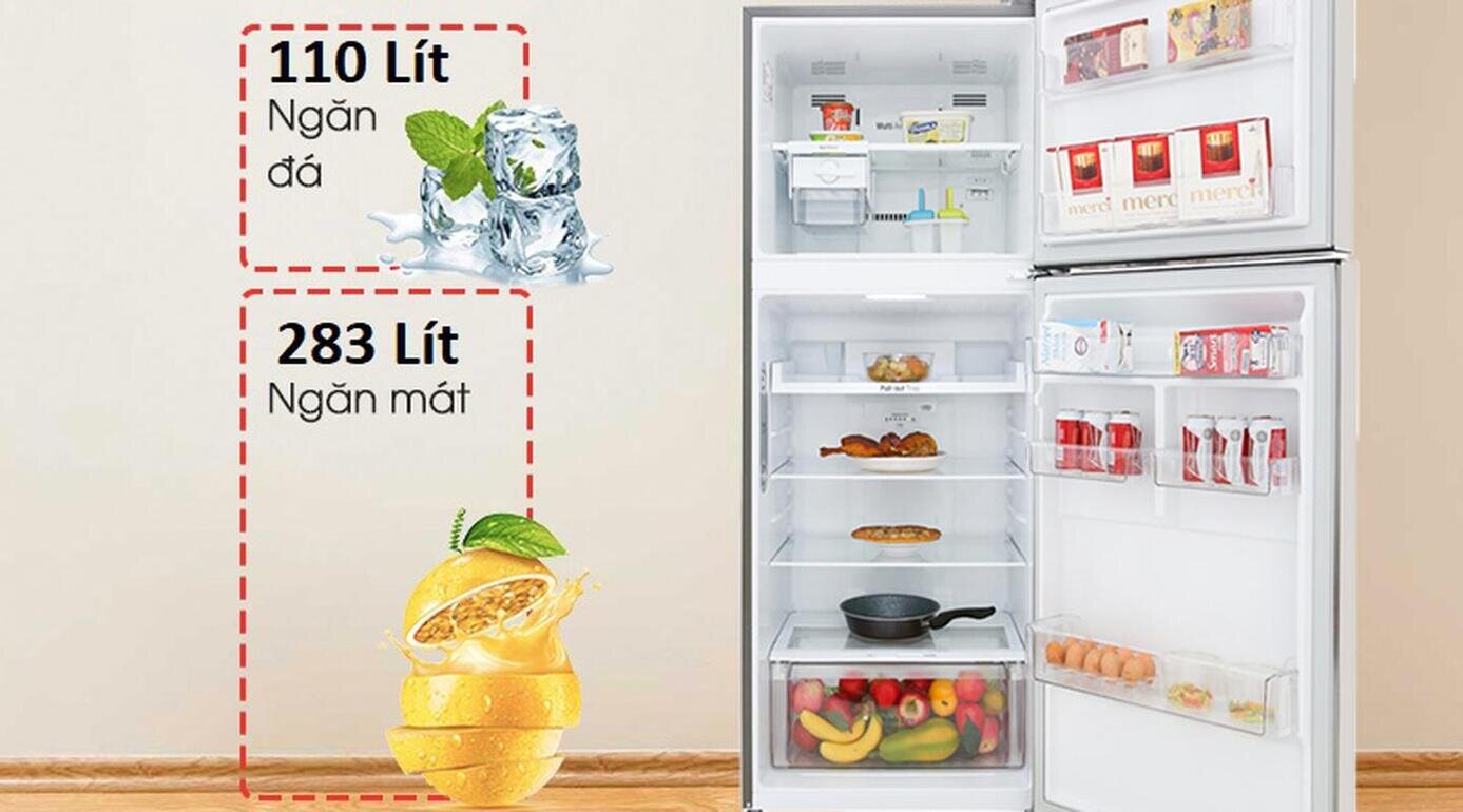 Tủ lạnh LG 393 Lít GN-M422PS Smart Inverter với ngăn đá 110 lít, ngăn mát 283 lít