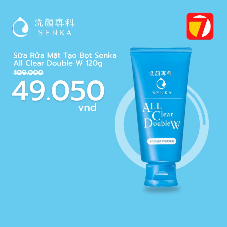 Sữa rửa mặt tạo bọt Senka All Clear Double W 120g