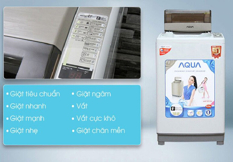 Máy giặt 8 Kg Aqua AQW-S80KT lồng đứng