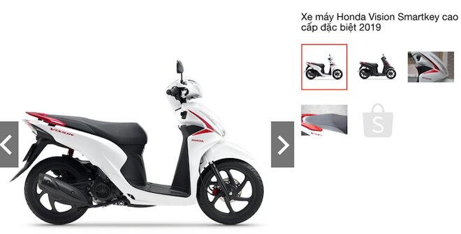 Xe máy Honda Vision Smartkey cao cấp đặc biệt 2019