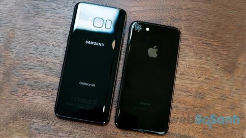 so sánh thiết kế iphone 7 và samsung galaxy S8