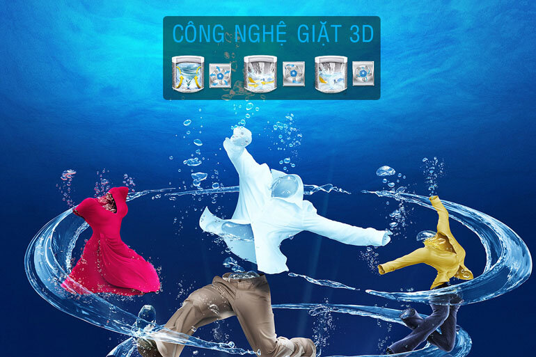 Công nghệ đảo chiều 3D giúp đánh bay mọi vết bẩn cứng đầu