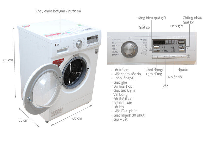 Nên chọn máy giặt 7kg LG cửa trên hay cửa ngang?