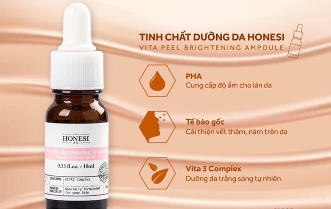 Serum Honesi điều trị nám hiệu quả, giúp loại bỏ các đốm đen, cải thiện tình trạng da không đều màu.