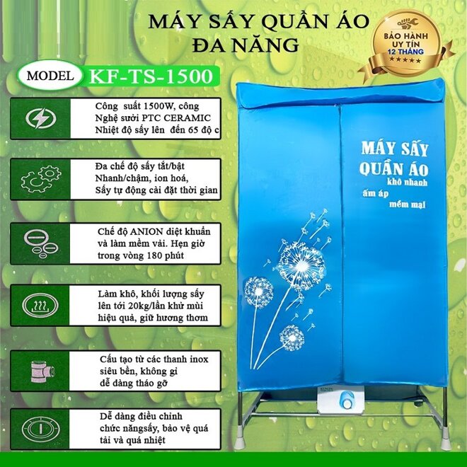 Top 4 tủ sấy quần áo Kungfu chất lượng tốt giá rẻ dưới 2,5 triệu đồng