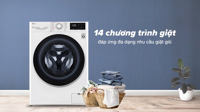 Máy giặt LG Inverter 11kg FV1411S5W có 14 chương trình giặt phong phú, đa dạng