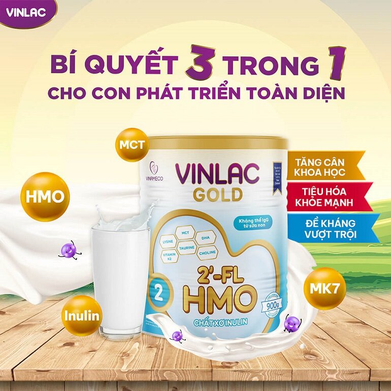 Sữa Vinlac Gold giúp bé phát triển khỏe mạnh