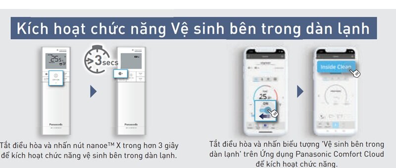 Cách bật chế độ lọc không khí của điều hòa Panasonic CU/CS-XZ9BKH-8 đời mới 2025