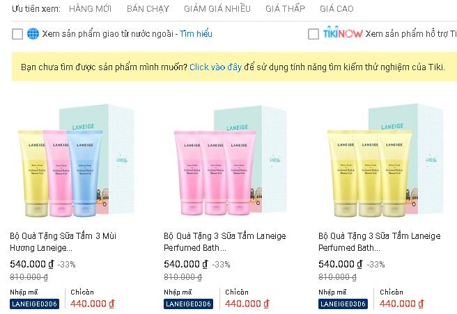 Sữa tắm Laneige Perfumed Bath & Shower Gel có mấy loại ?