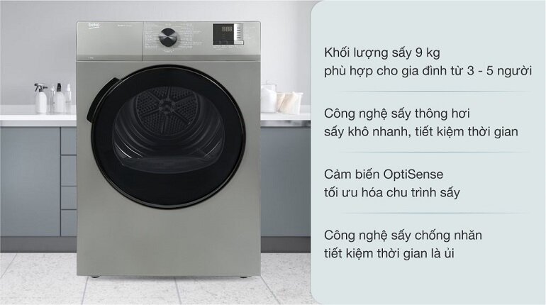 Máy sấy quần áo Beko DA9112RX0MB