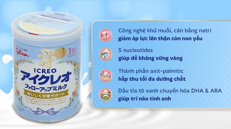 sữa bột cho bé 2 tuổi Glico Icreo số 1