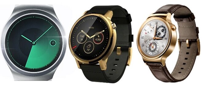 Samsung Gear S2 vs Moto 360 (2015) vs Huawei Watch: specs comparison