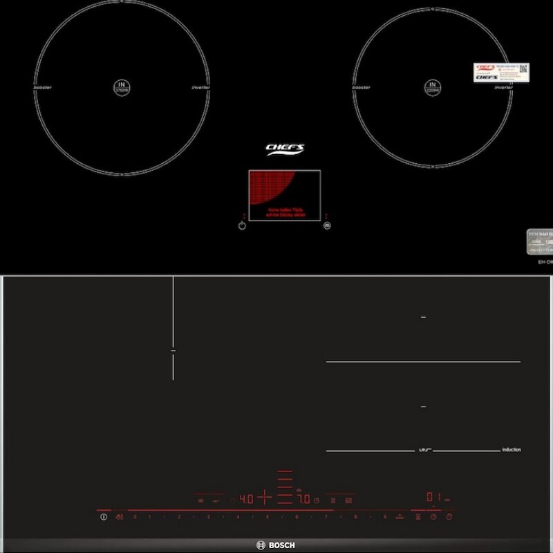 Bếp từ Bosch PXJ675DC1E và Chefs EH-DIH890: Sản phẩm phù hợp với gia đình hiện đại