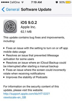 Apple sends out iOS 9.0.2