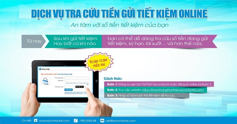 gửi tiết kiệm online tại Sacombank