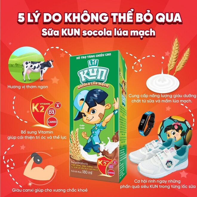 Mua sữa Kun để cao lớn, thông minh và nhận nhiều phần quà giá trị