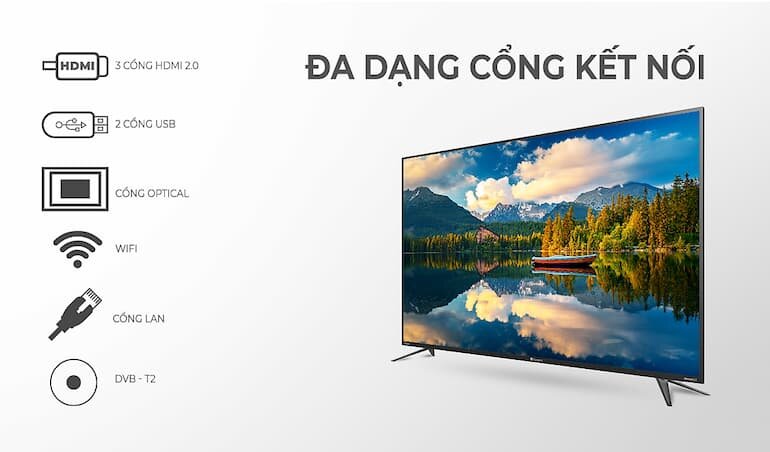 Đa dạng cổng kết nối trong tivi Casper