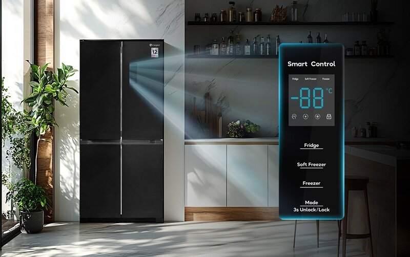 Tủ lạnh Casper 432 lít RM-E432PBS giá chỉ 9 triệu đồng mà dung tích khủng lại có ngăn đông mềm
