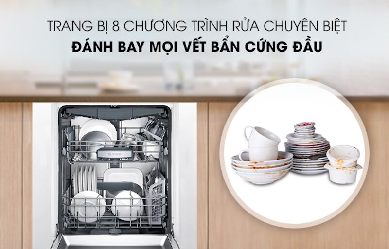 Máy rửa bát Bosch SMS68PW01E có tổng cộng 8 chương trình rửa