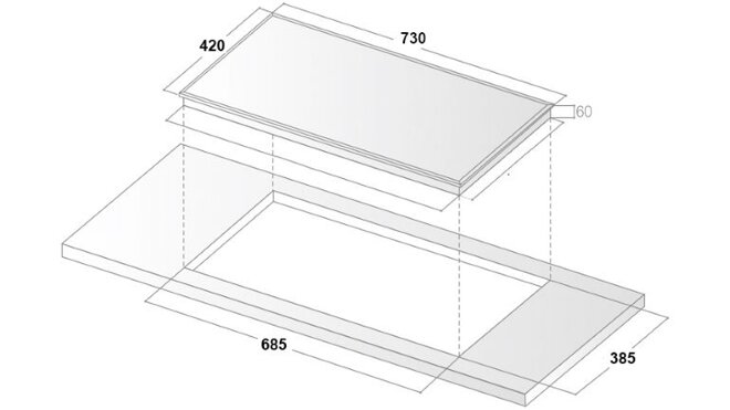 Kích thước bếp từ đôi Binova Bi-1102Plus