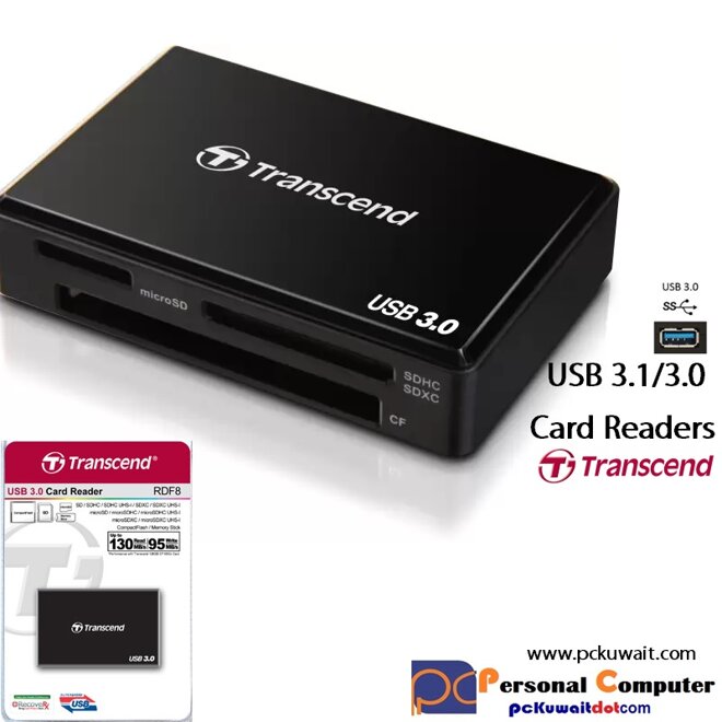 Đầu đọc thẻ nhớ USB 3.0 Transcend RDF8K thiết kế nhỏ gọn