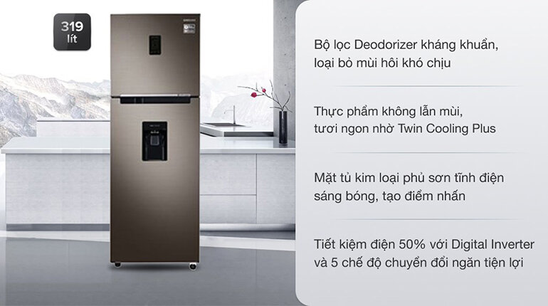 Tủ lạnh Samsung Inverter RT32K5930DX/SV 319 lít