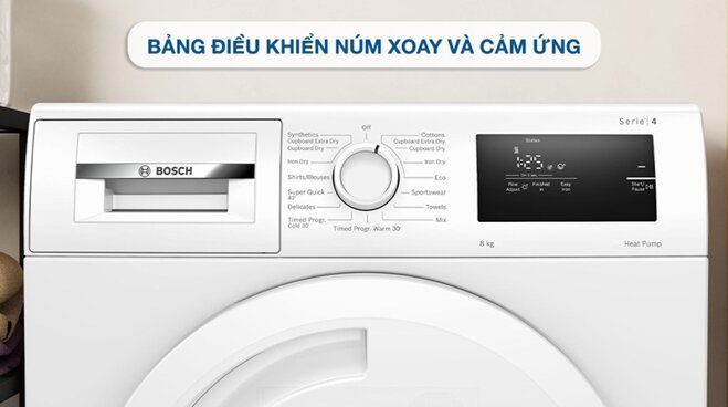 Máy sấy quần áo Bosch serie 4 WTH83028SG: Công nghệ bơm nhiệt cao cấp, mà giá rất rẻ