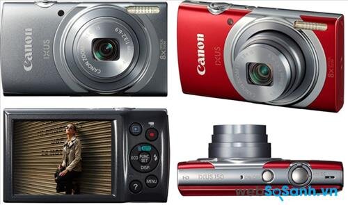 Máy ảnh du lịch Canon IXUS 150 HS có thiết kế nhỏ gọn và thời trang