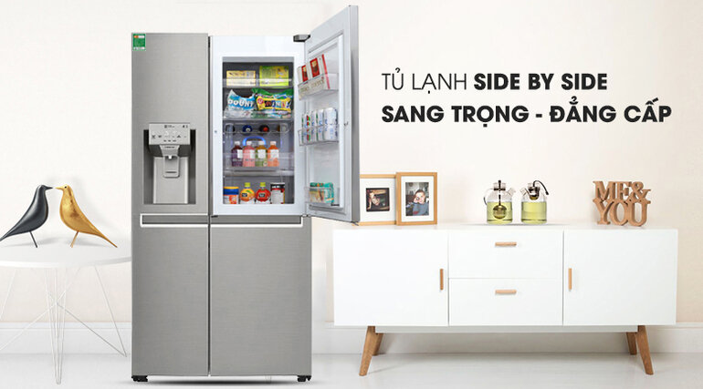 Tủ lạnh LG 601 lít GR-P247JS hiện đại, sang trọng với dung tích cực lớn lên đến 601 lít