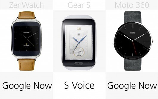 Công nghệ điều khiển bằng giọng nói của ZenWatch, Gear S, Moto 360. Nguồn Internet