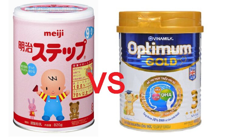 So sánh sữa bột Vinamilk Optimum Gold và sữa bột Meiji - Sữa Việt hay sữa Nhật?