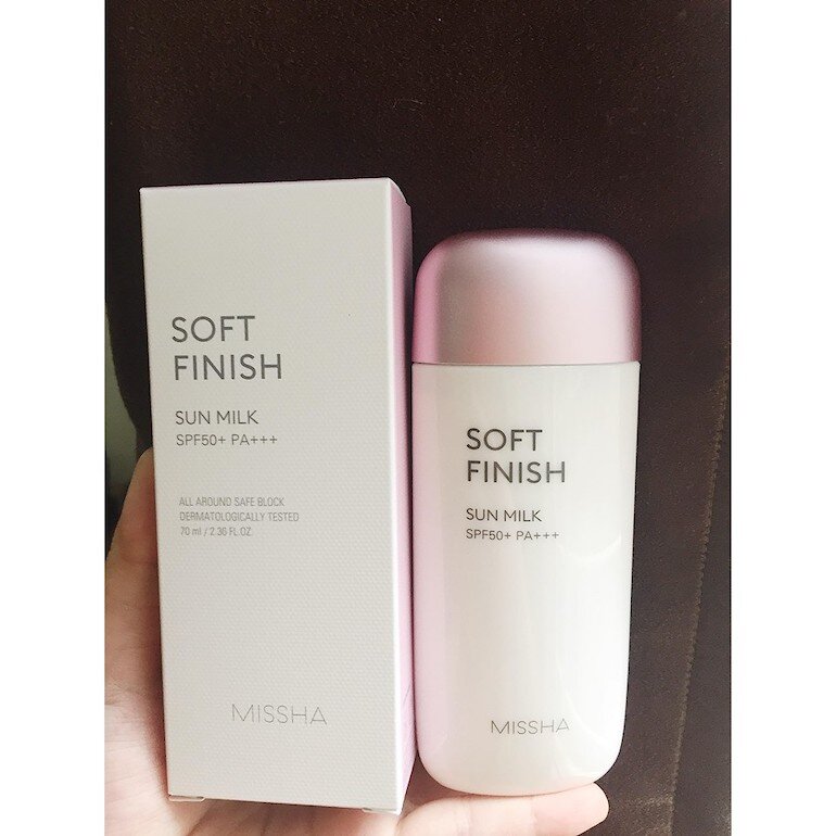 Kem chống nắng Missha hồng Soft Finish Sun Milk SPF50+PA++